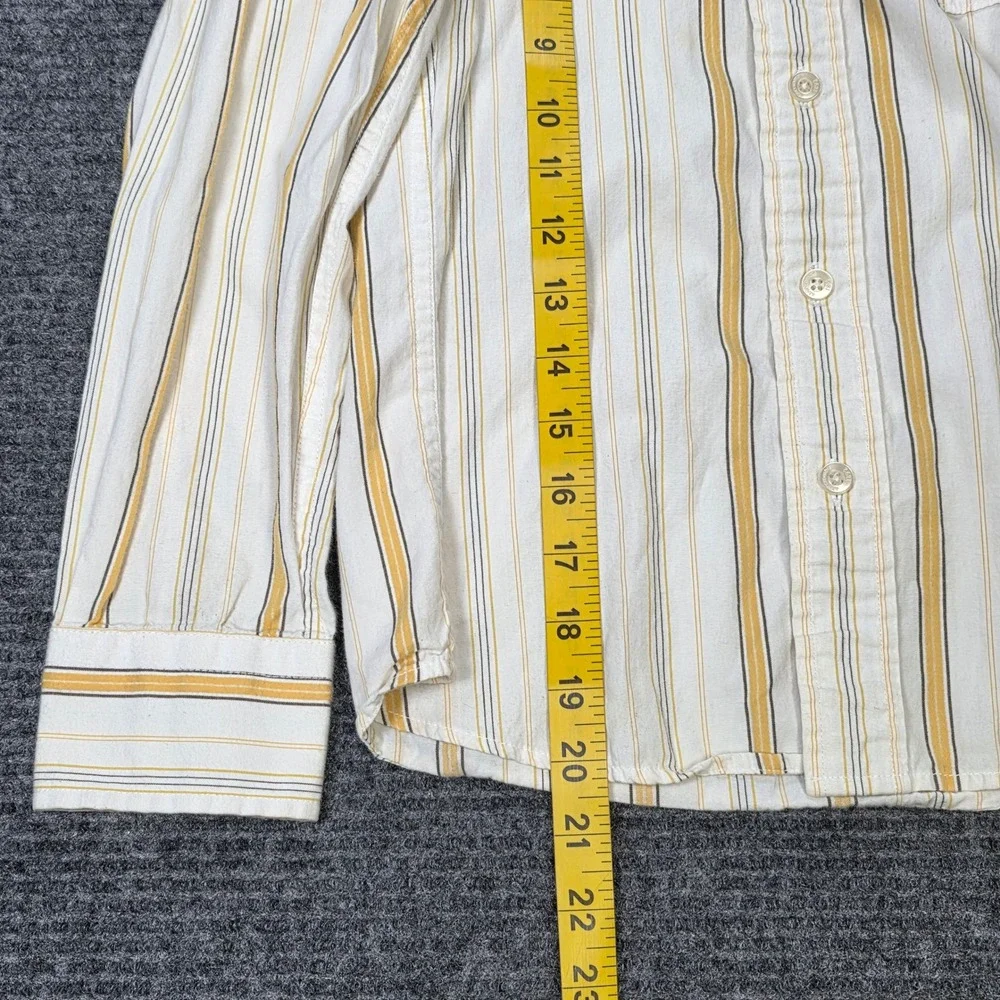 Abercrombie Striped Button‎ Down Shirt Boy's Size S White Yellow Long Sleeve